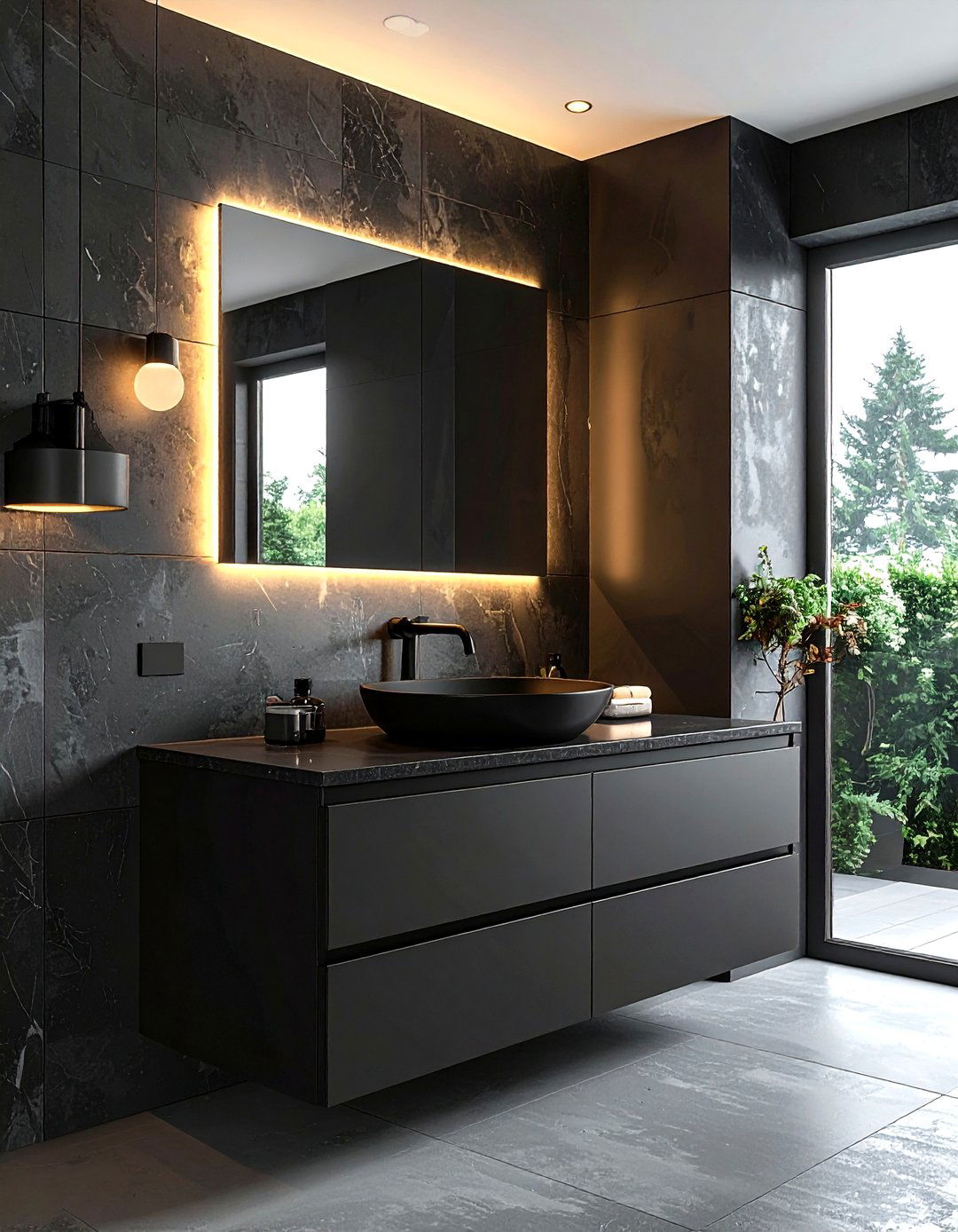 Small Black Powder Room Vanity - 30 black bathroom furniture ideas