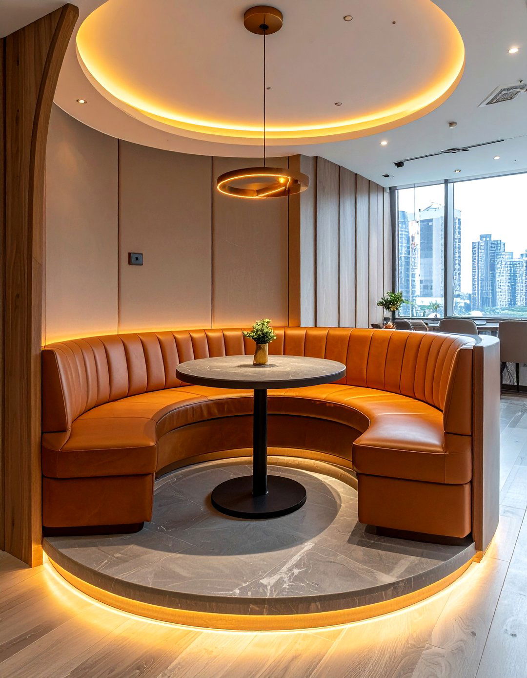 Small Circular Booth - 30 compact dining room ideas