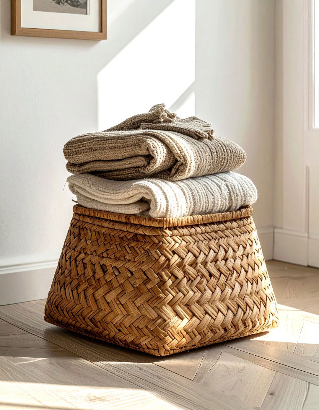 Small Corner Basket - 30 blanket basket ideas
