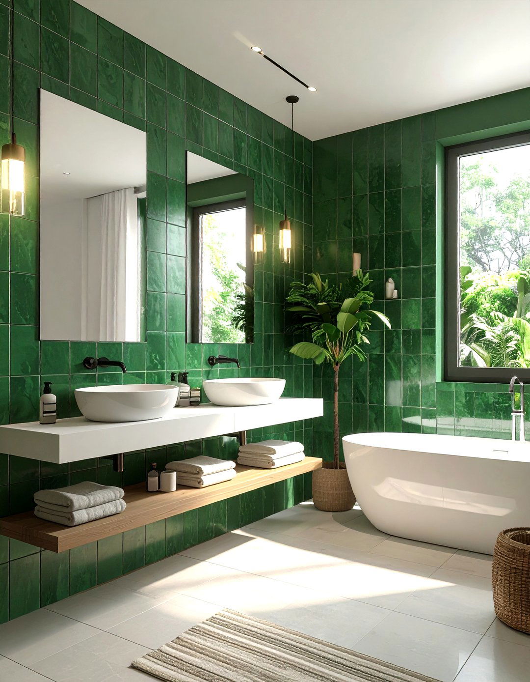 Small Emerald Green Bathroom - 30 emerald and white bathroom ideas