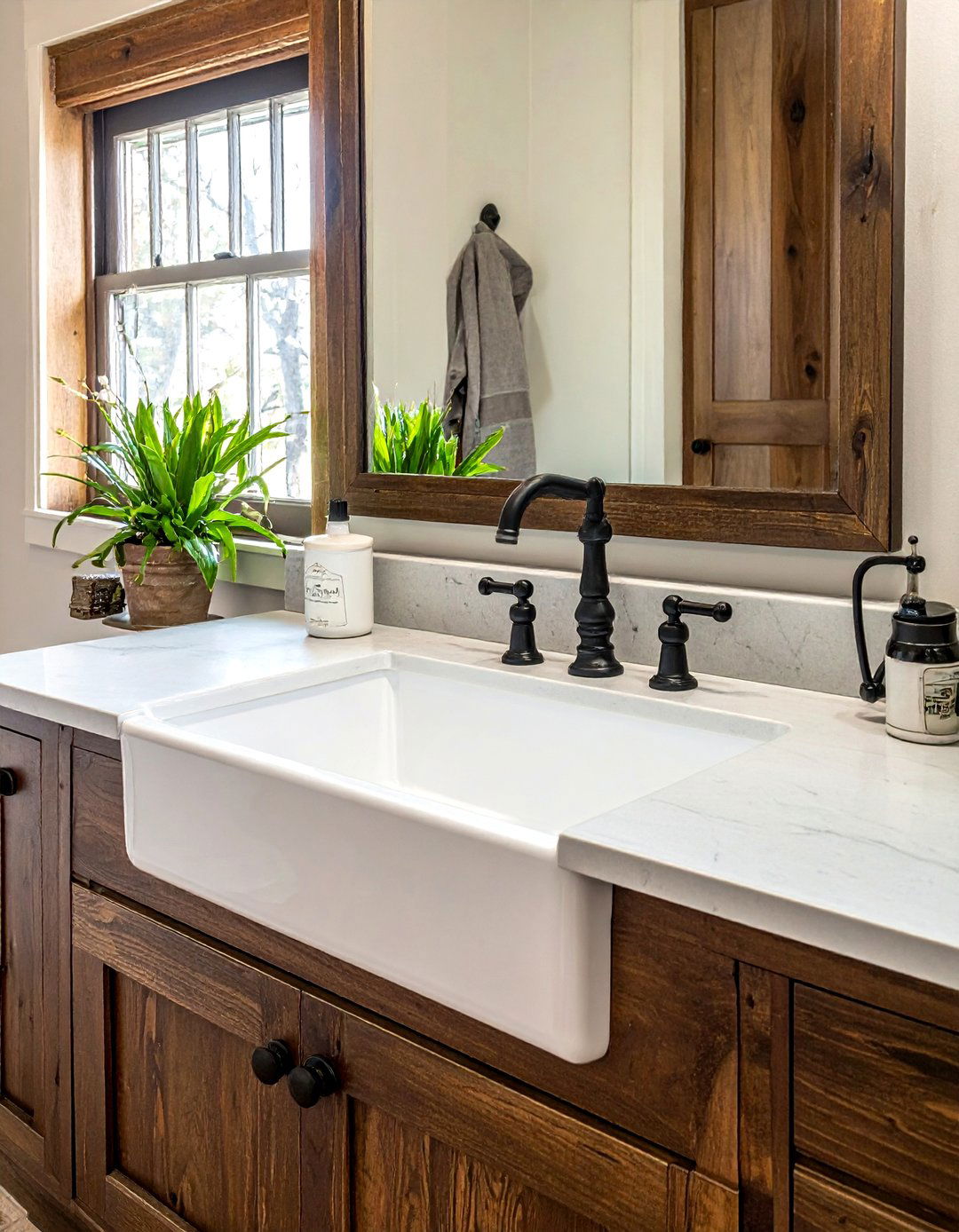 Small Farmhouse Sink - 30 bungalow bathroom ideas