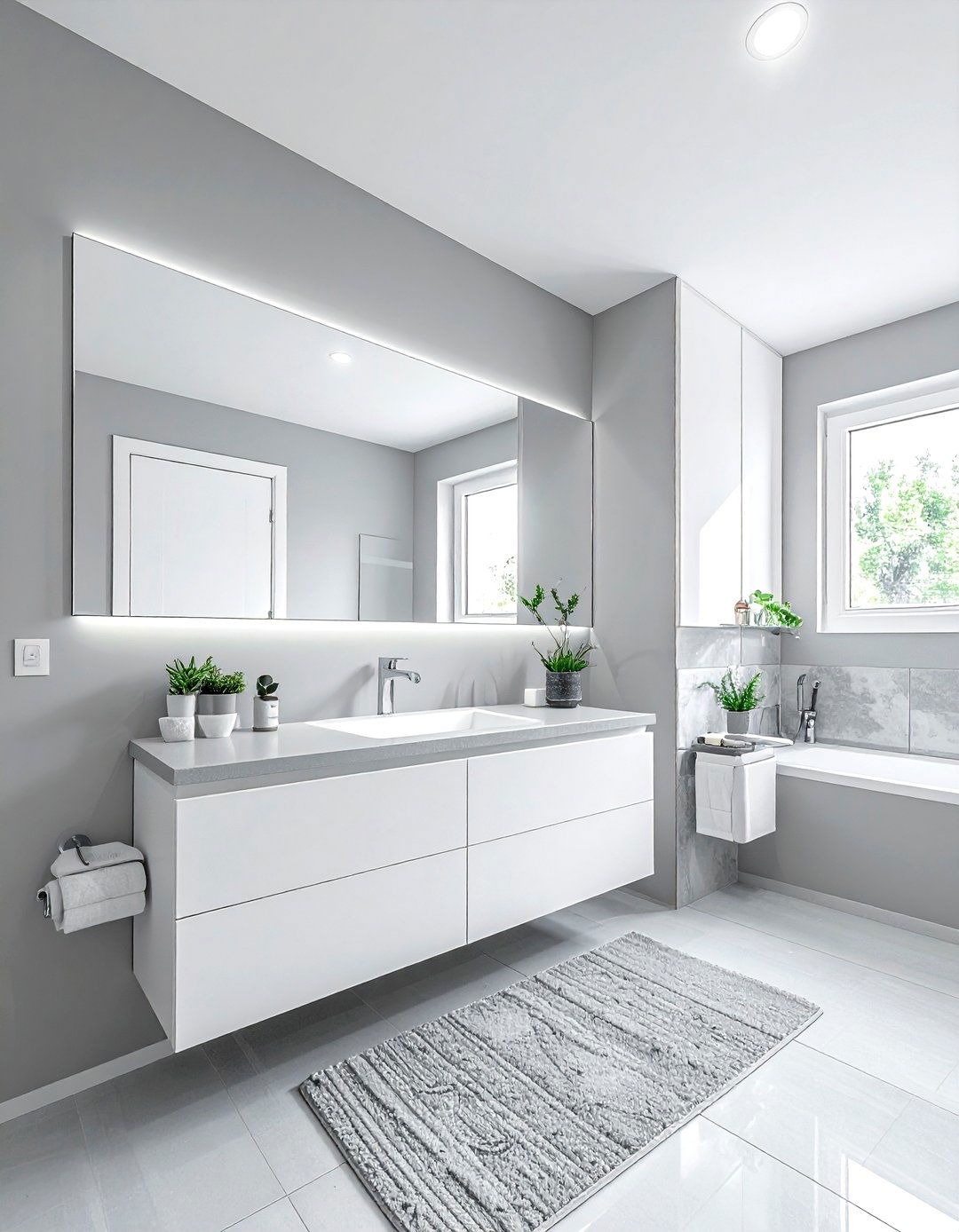 Small Grey Bathroom With Mirrors - 30 grey bathroom design ideas