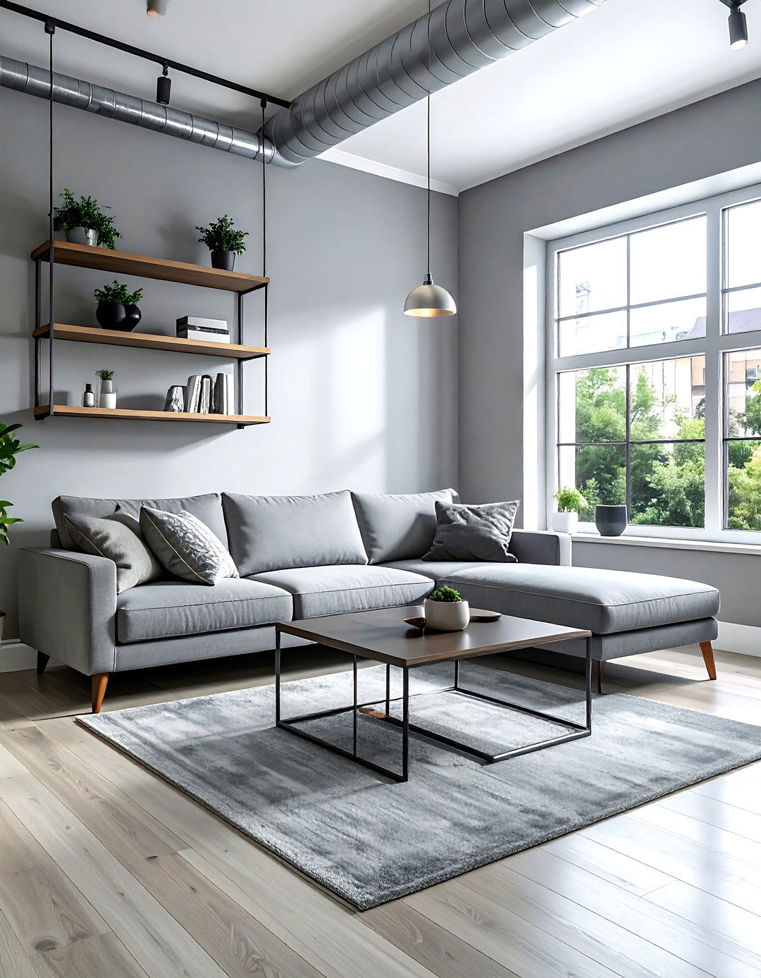 Small Industrial Gray Living Room - 30 industrial gray living room ideas