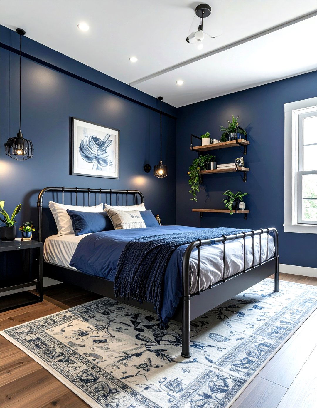 Small Industrial Navy Bedroom Layout - 30 industrial navy bedroom ideas