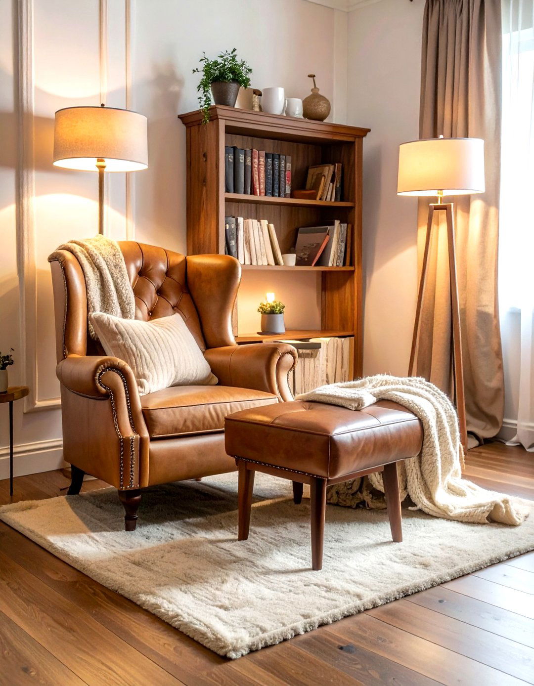 Small Leather Footstool - 30 living room leather ottoman ideas