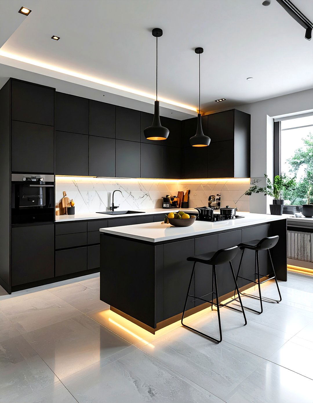 Small Matte Black Kitchen Space - 30 matte black kitchen ideas