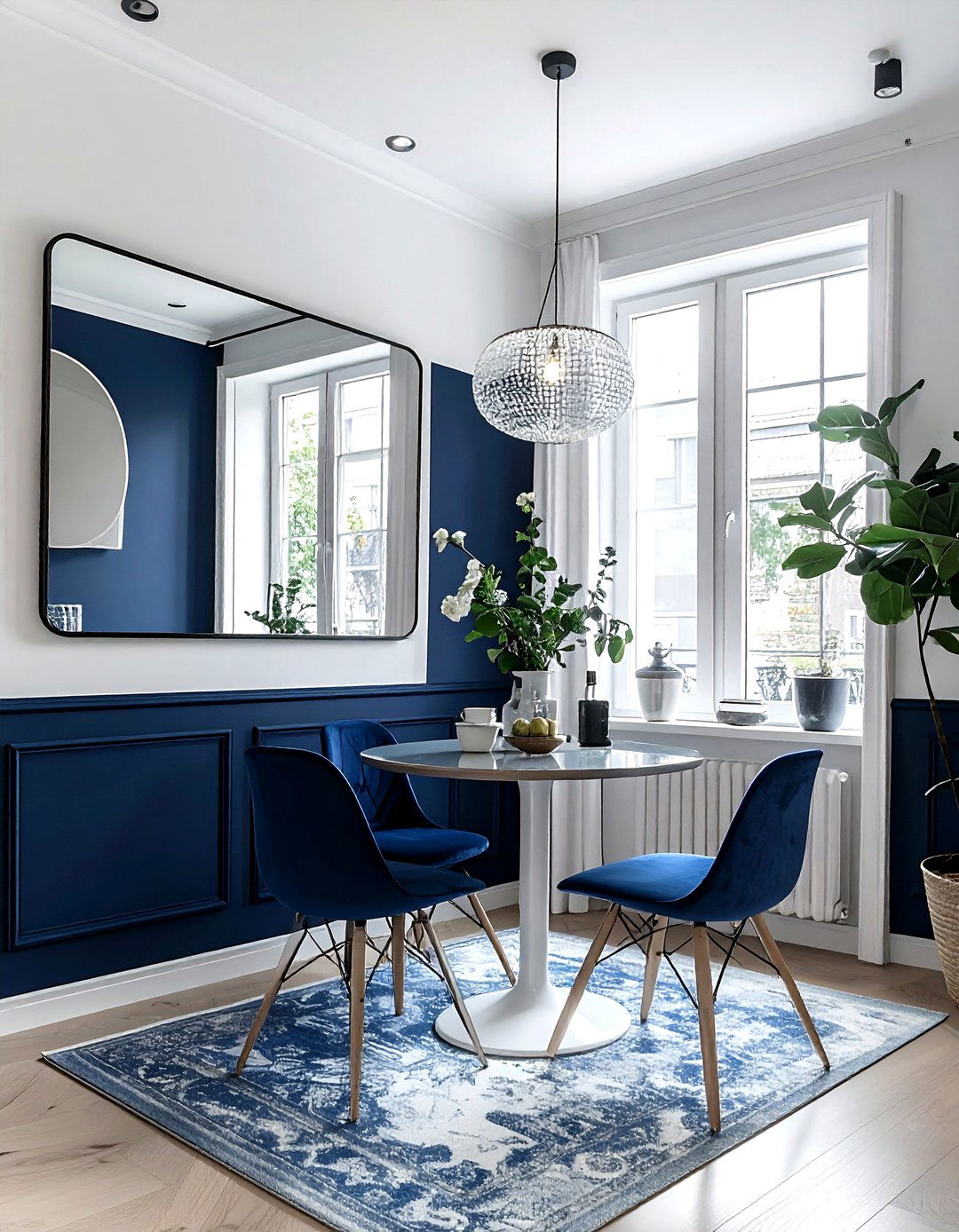 Small Navy Dining Room Mirror - 30 dark navy dining room ideas