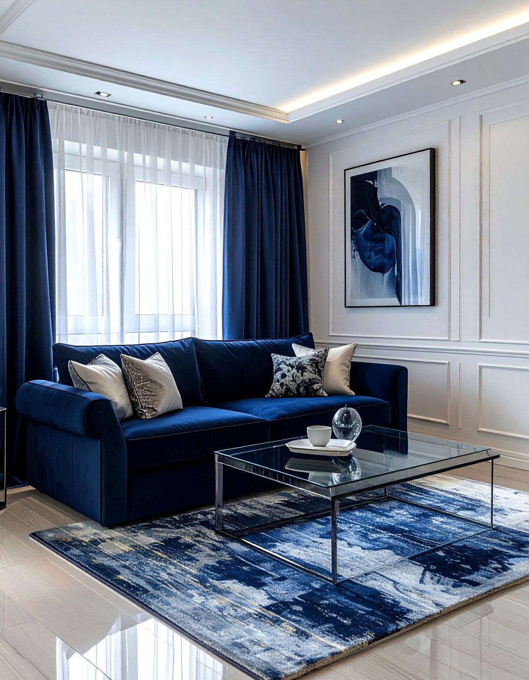 Small Navy Living Room - 30 navy and white living room ideas