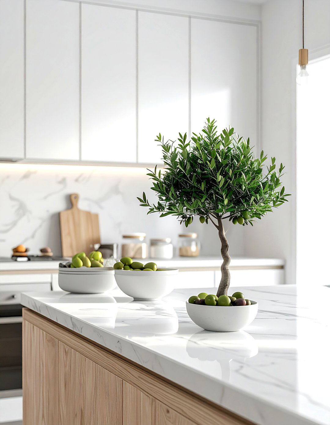 Small Olive Tree On Kitchen Counter - 30 olive tree decor ideas