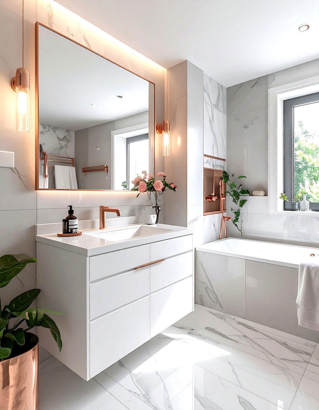 Small Rose Gold Bathroom - 30 rose gold bathroom ideas