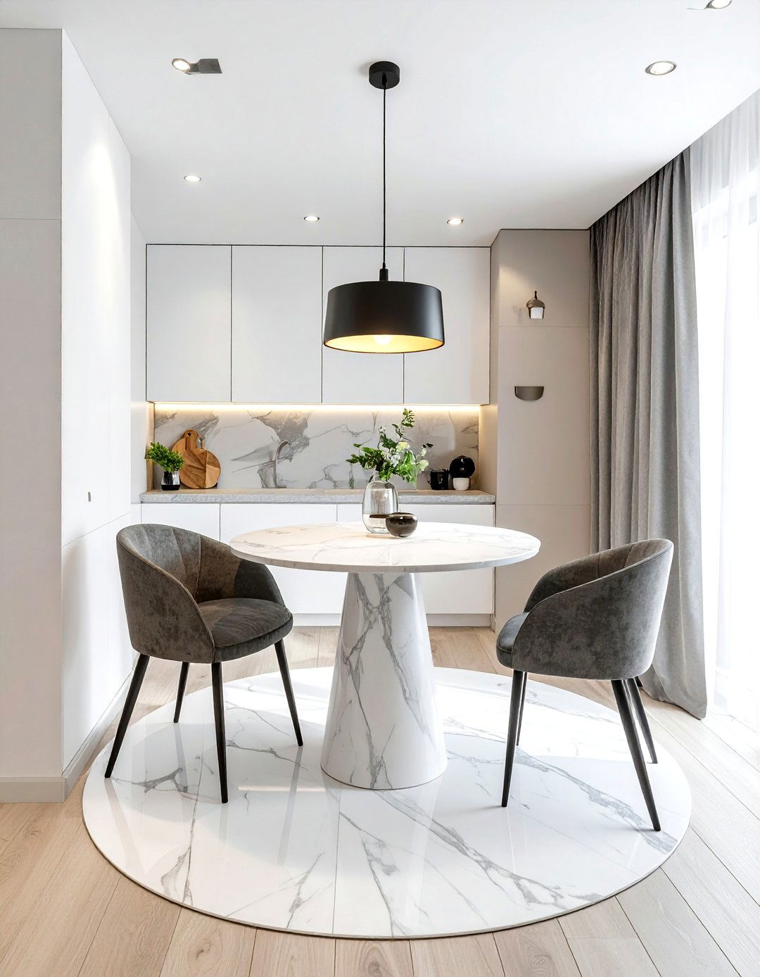 Small Round Dining Area - 30 dining room renovation ideas