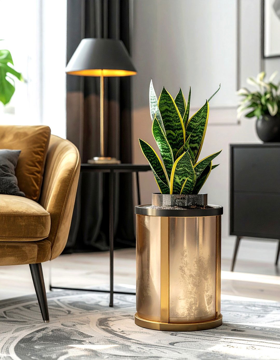Small Snake Plant Side Table - 30 living room snake plant ideas