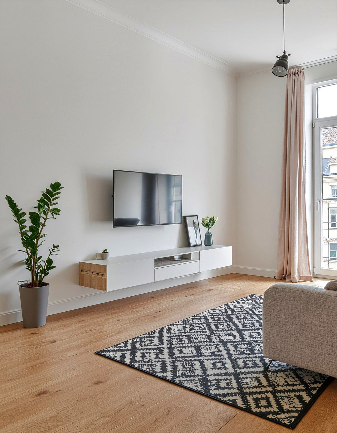 Small Space Floating TV Stand - 30 living room floating tv unit ideas