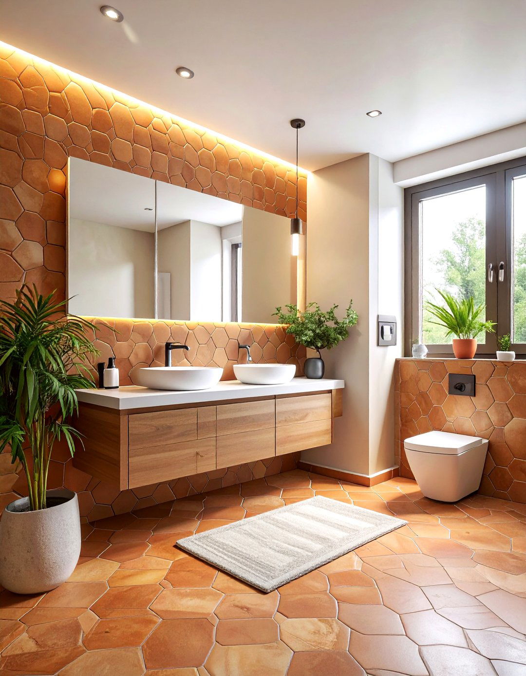 Small Terracotta Bathroom - 30 terracotta bathroom ideas