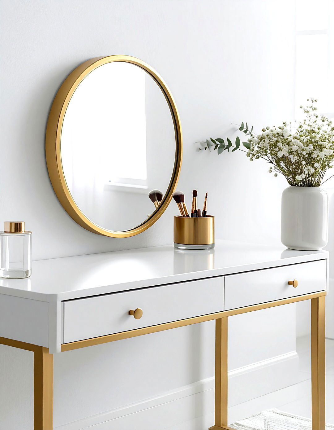Small Vanity Mirror - 30 chest of drawers decor ideas