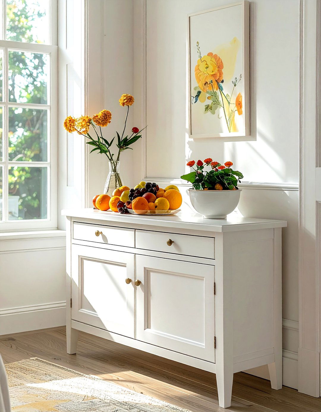 Small White Buffet - 30 white buffet dining room ideas