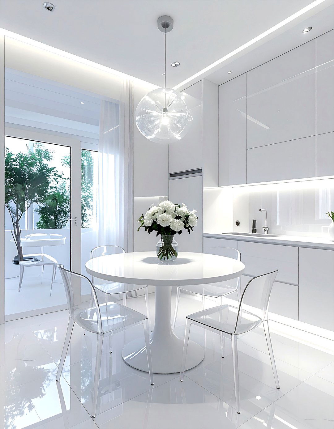 Small White Dining Room - 30 all white dining room ideas
