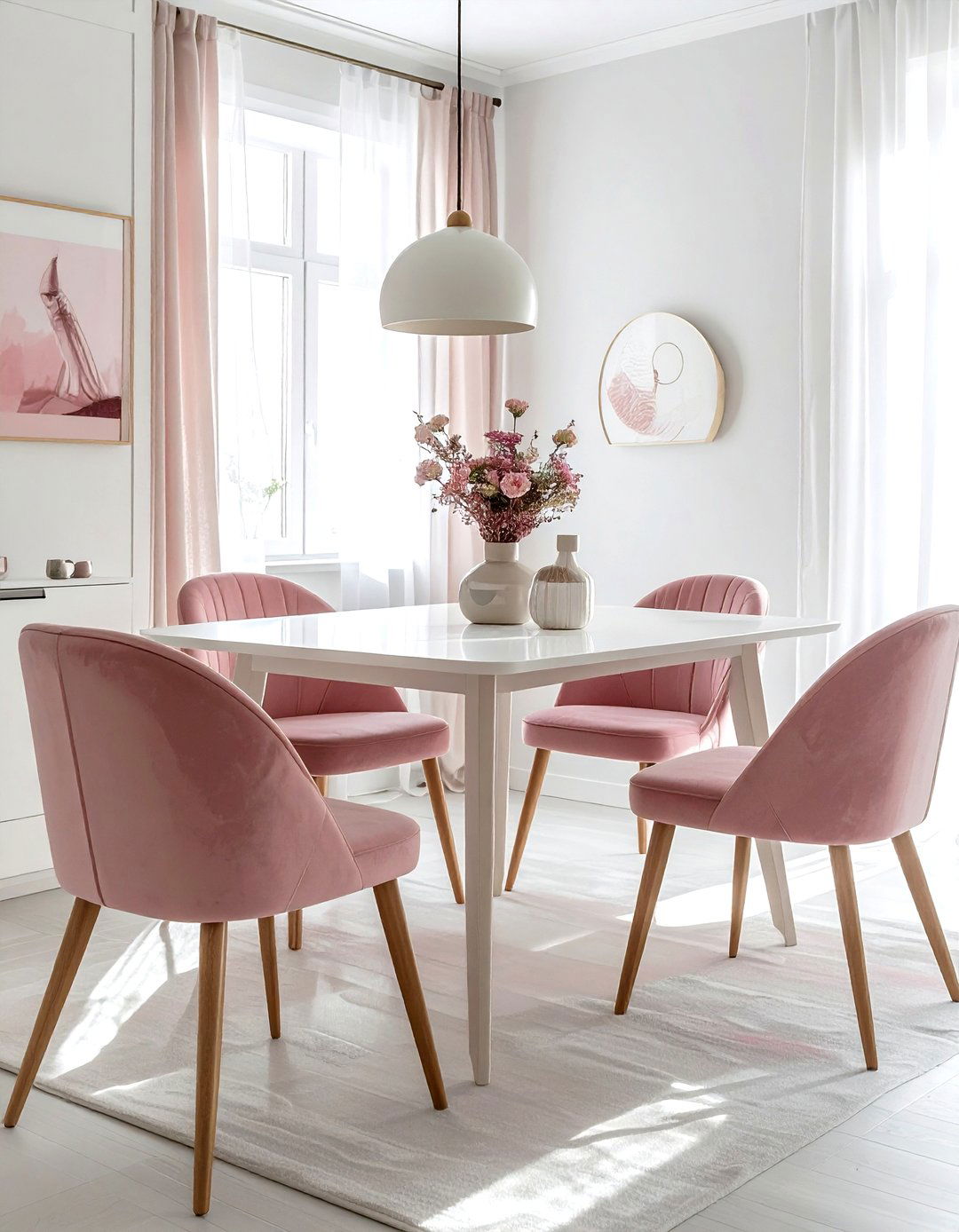 Small apartment velvet dining set - 30 velvet dining room ideas