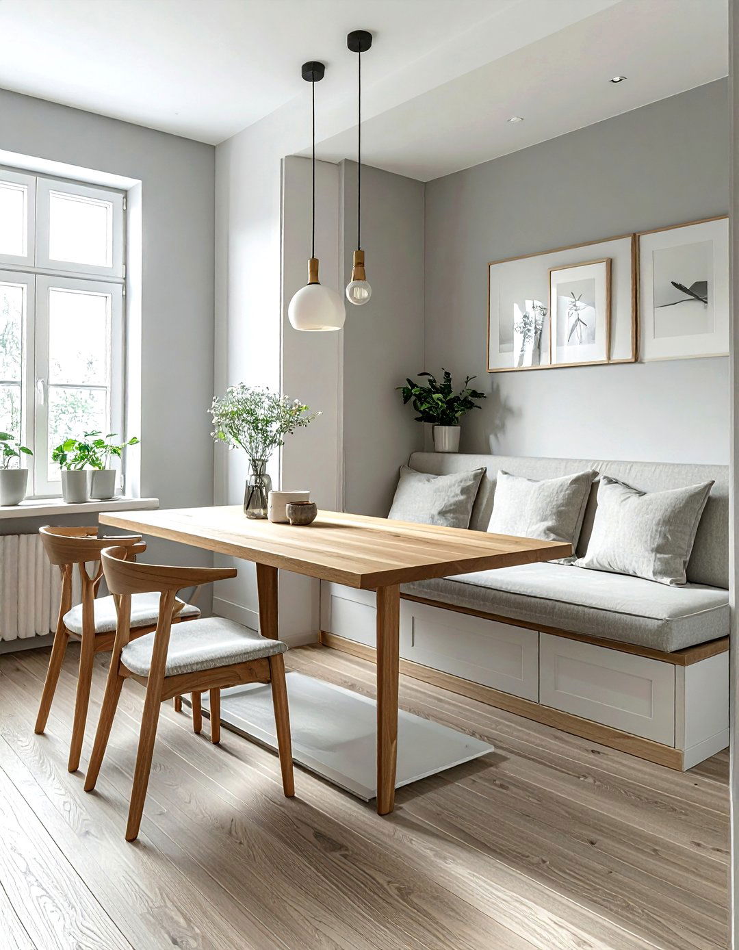 Small banquette seating - 30 narrow dining room ideas