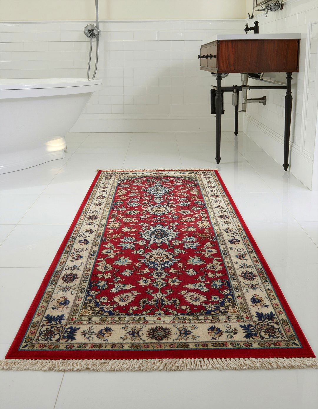 Small bathroom rug - 30 bathroom easy update ideas