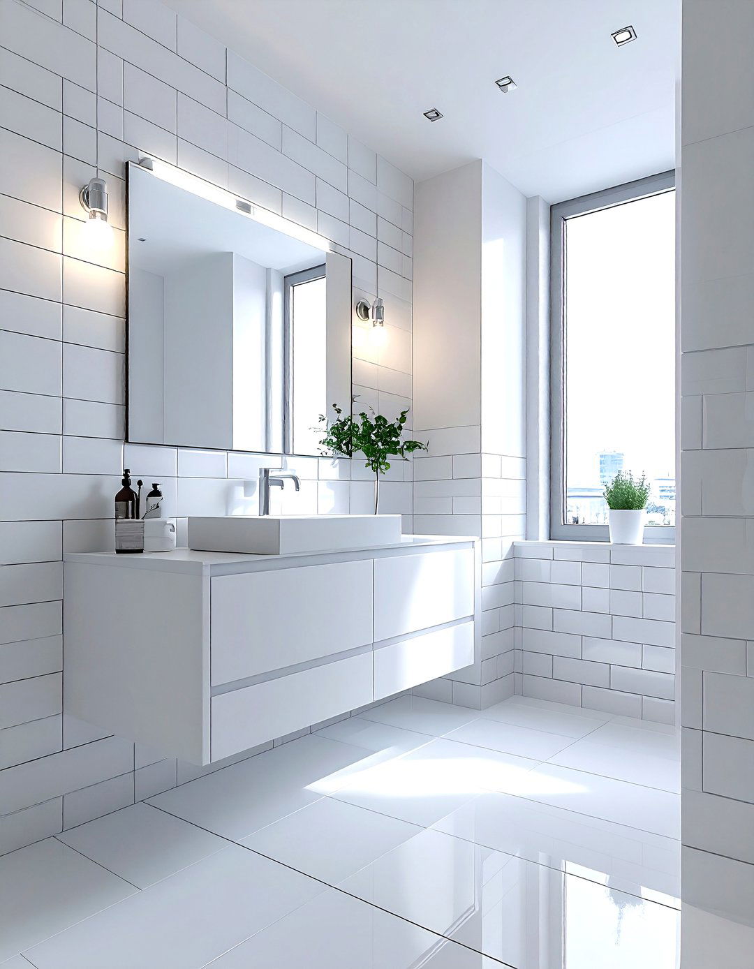 Small bathroom stacked subway tile - 30 stacked subway tile bathroom ideas