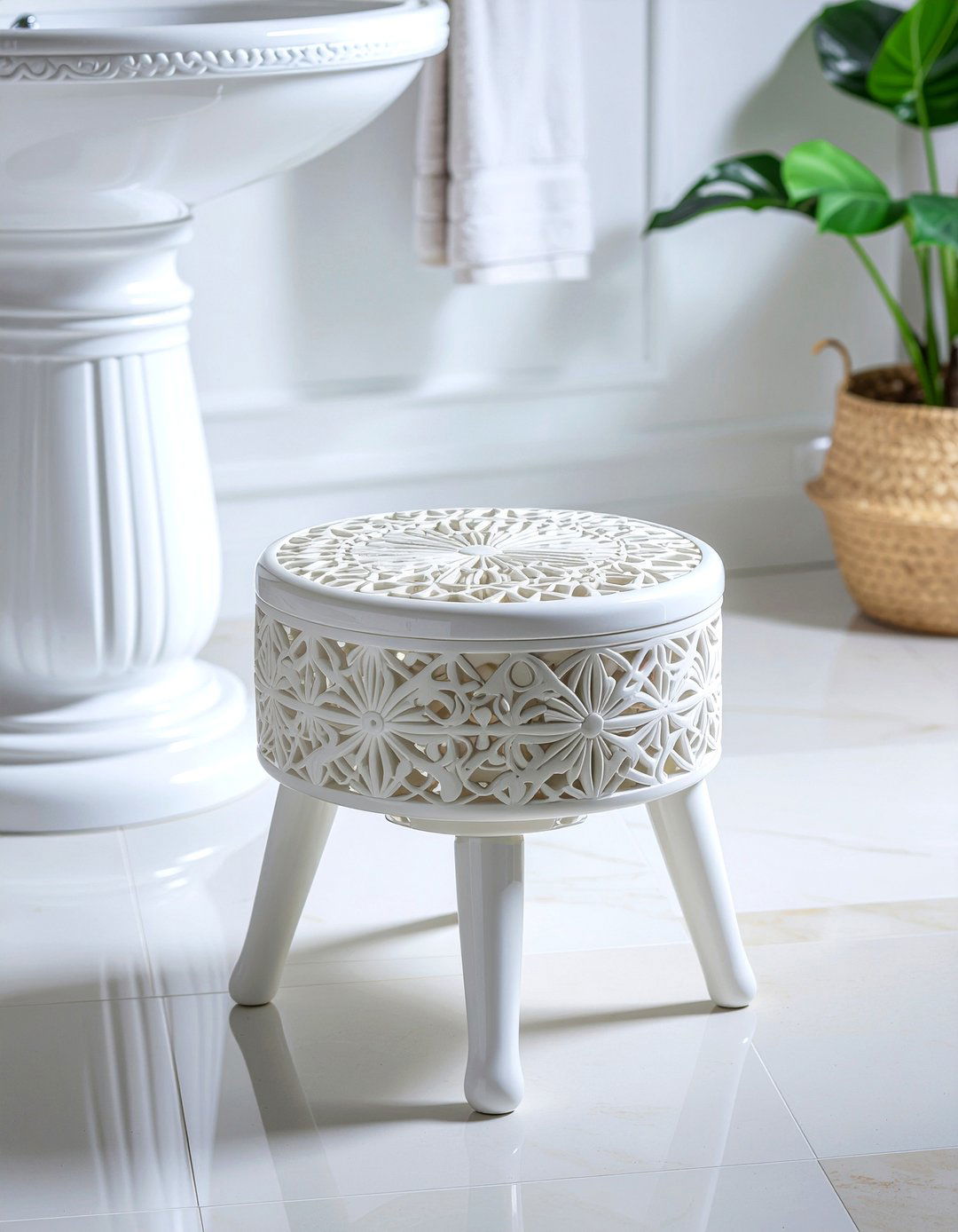 Small bathroom stool - 30 bathroom bench seating ideas