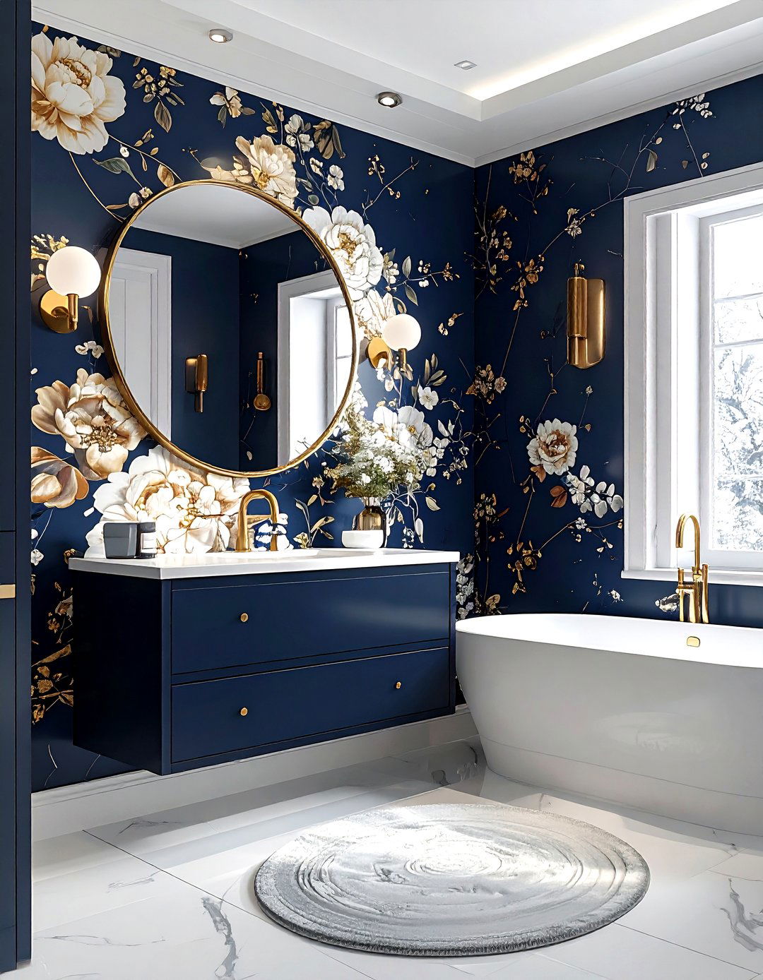 Small bathroom wallpaper - 30 incredible decor ideas