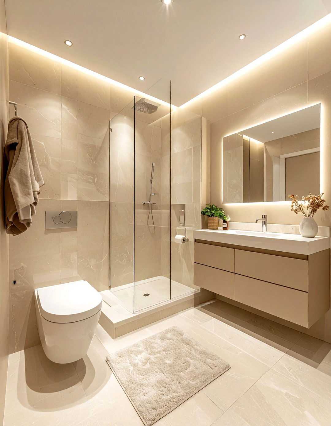 Small beige bathroom - 30 beige bathroom decor ideas