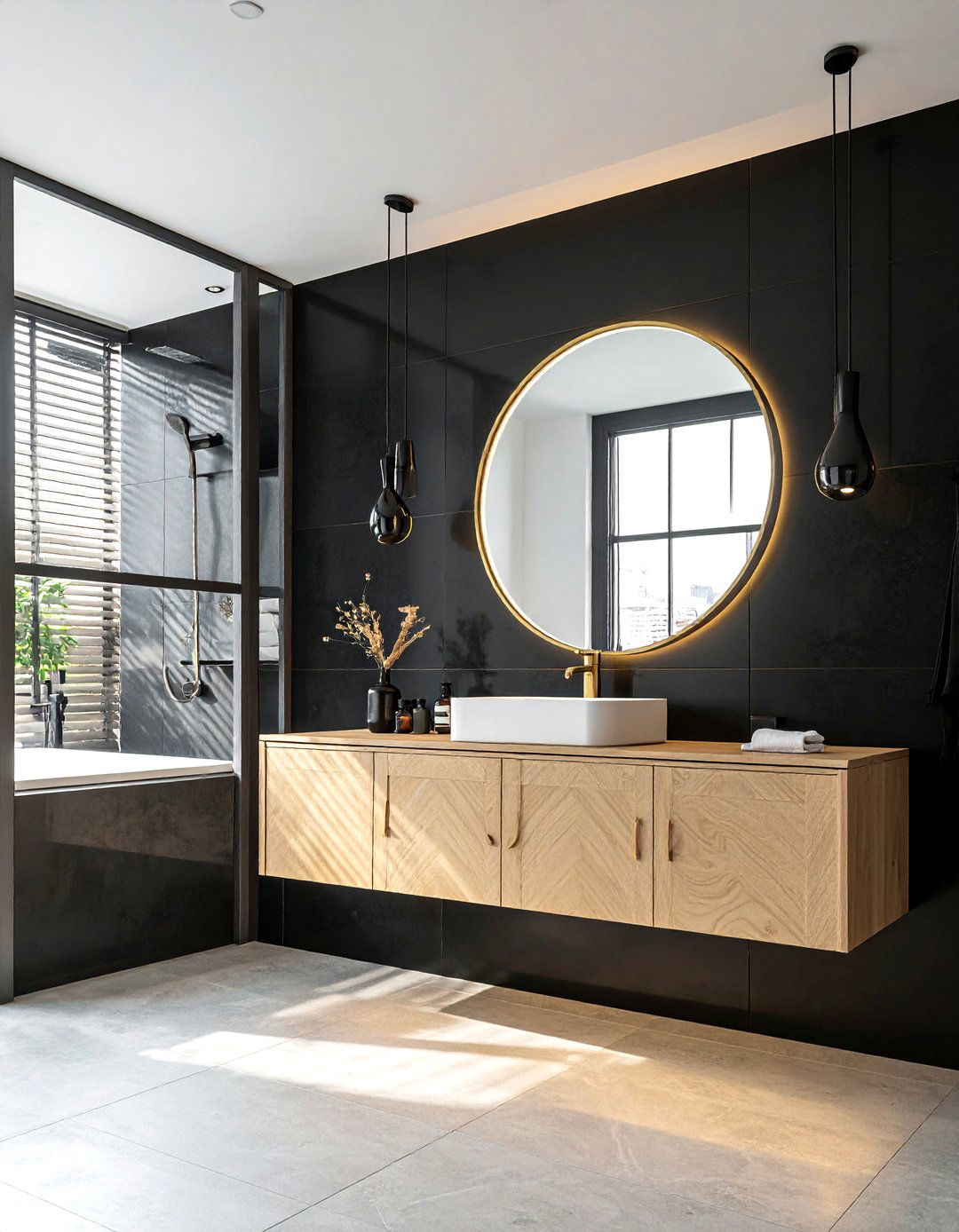 Small black powder room - 30 black bathroom decor ideas