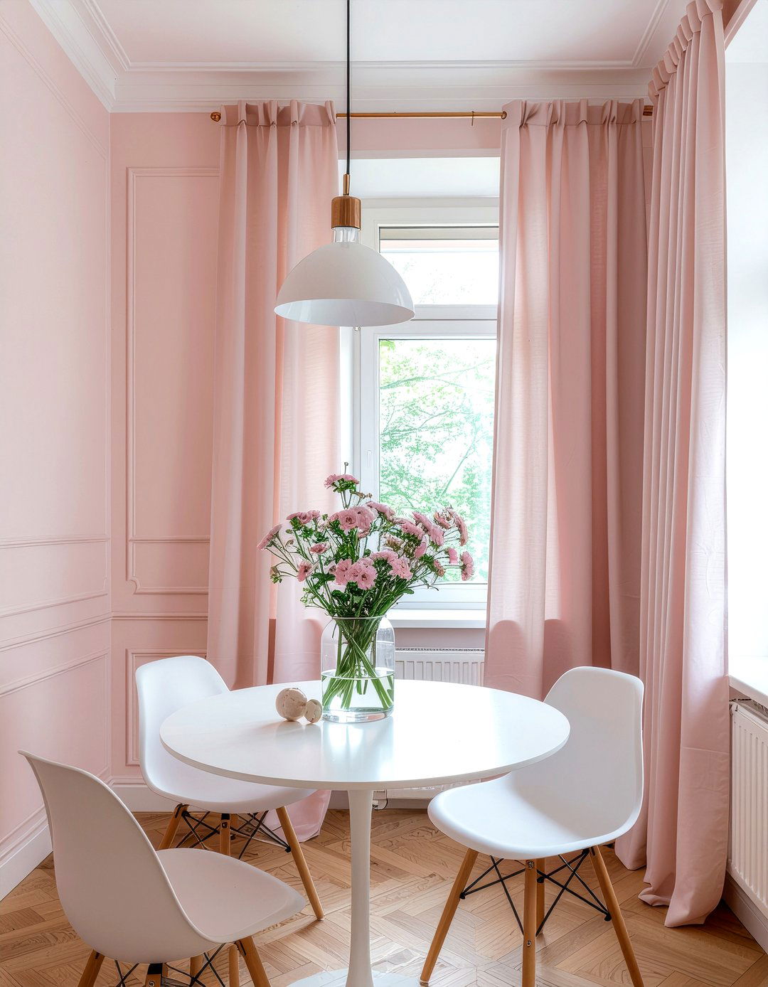 Small blush pink dining room - 30 blush pink dining room ideas