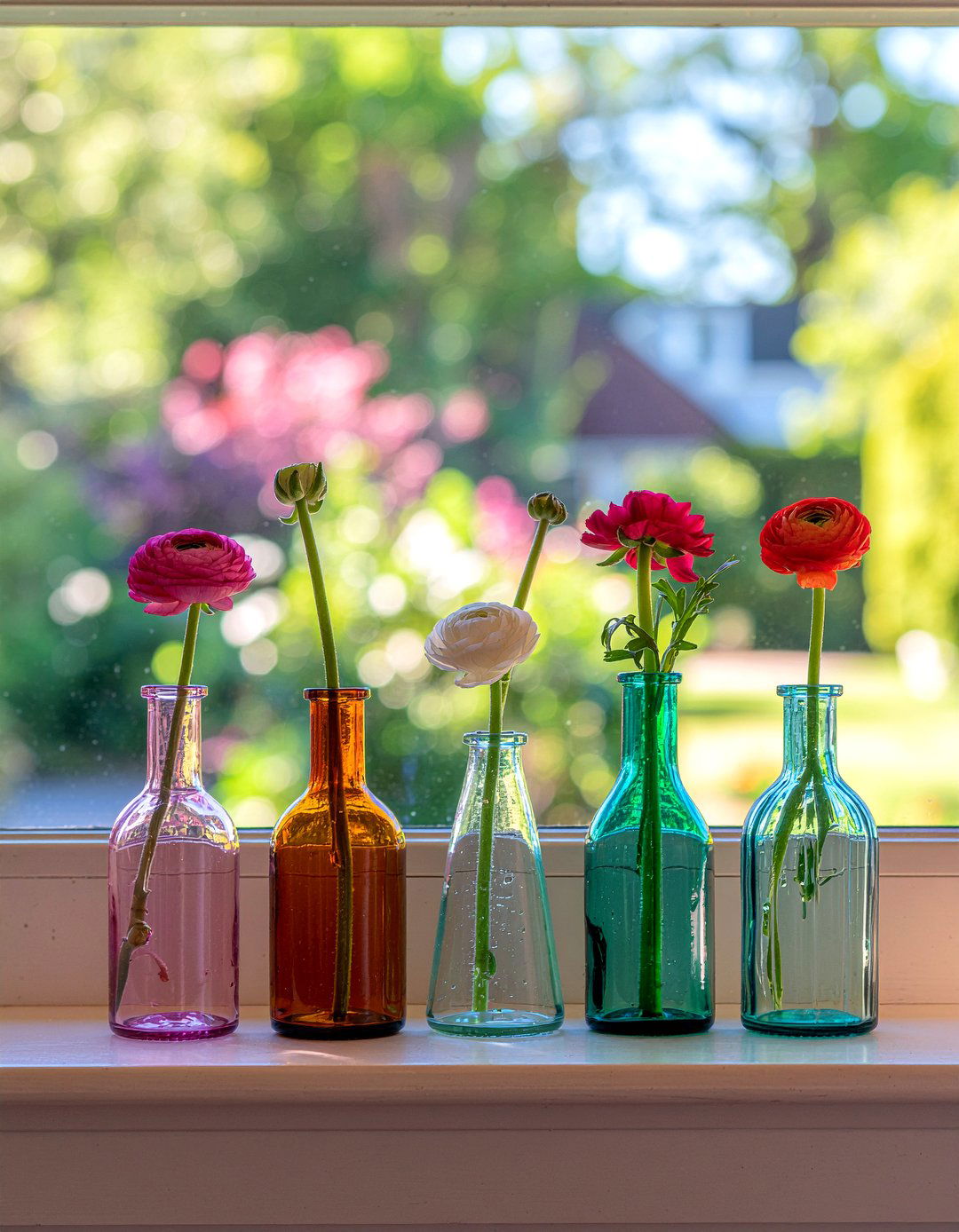 Small bud vases for kitchen window - 30 kitchen flower arrangement ideas