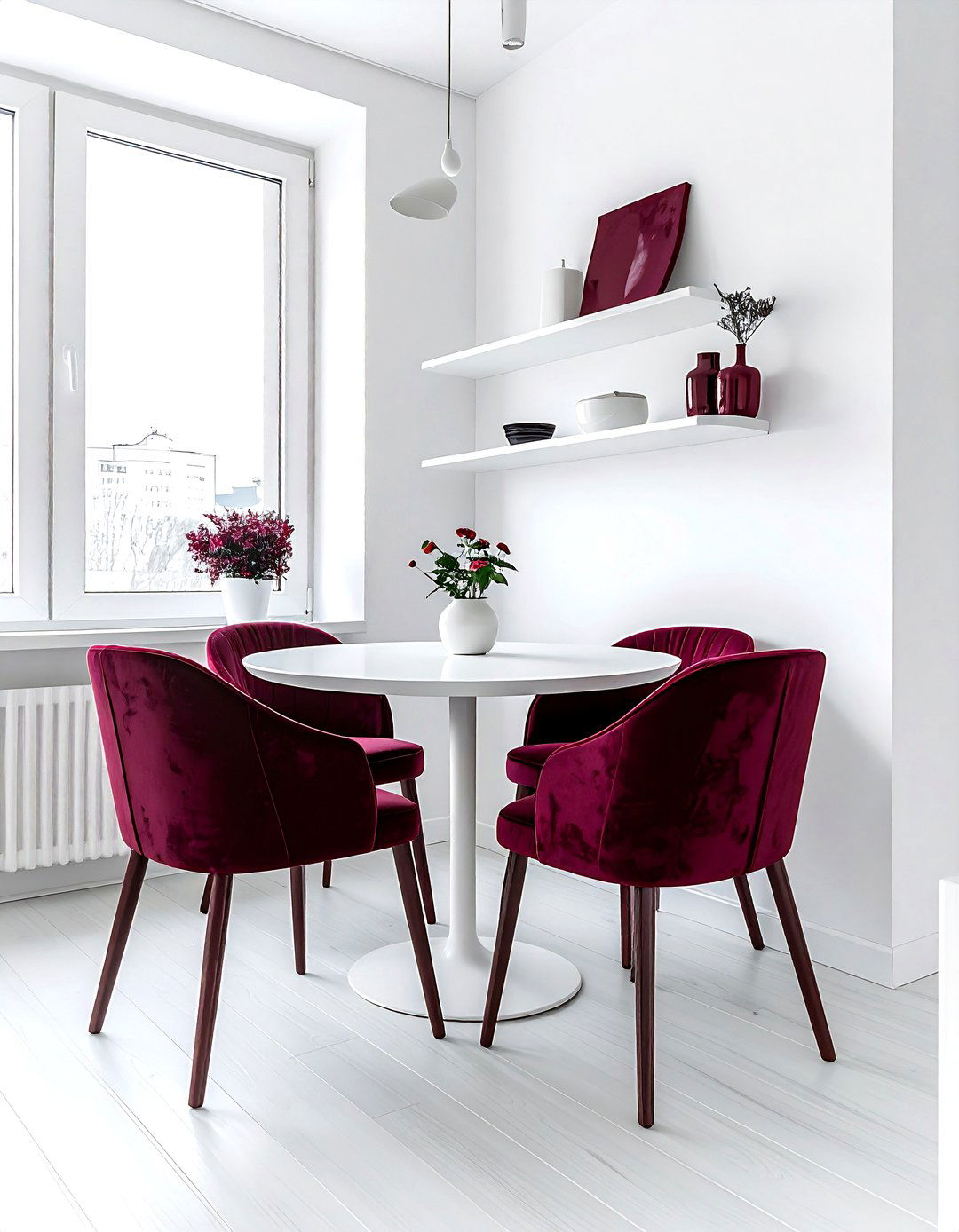 Small burgundy and white dining room - 30 burgundy and white dining room ideas