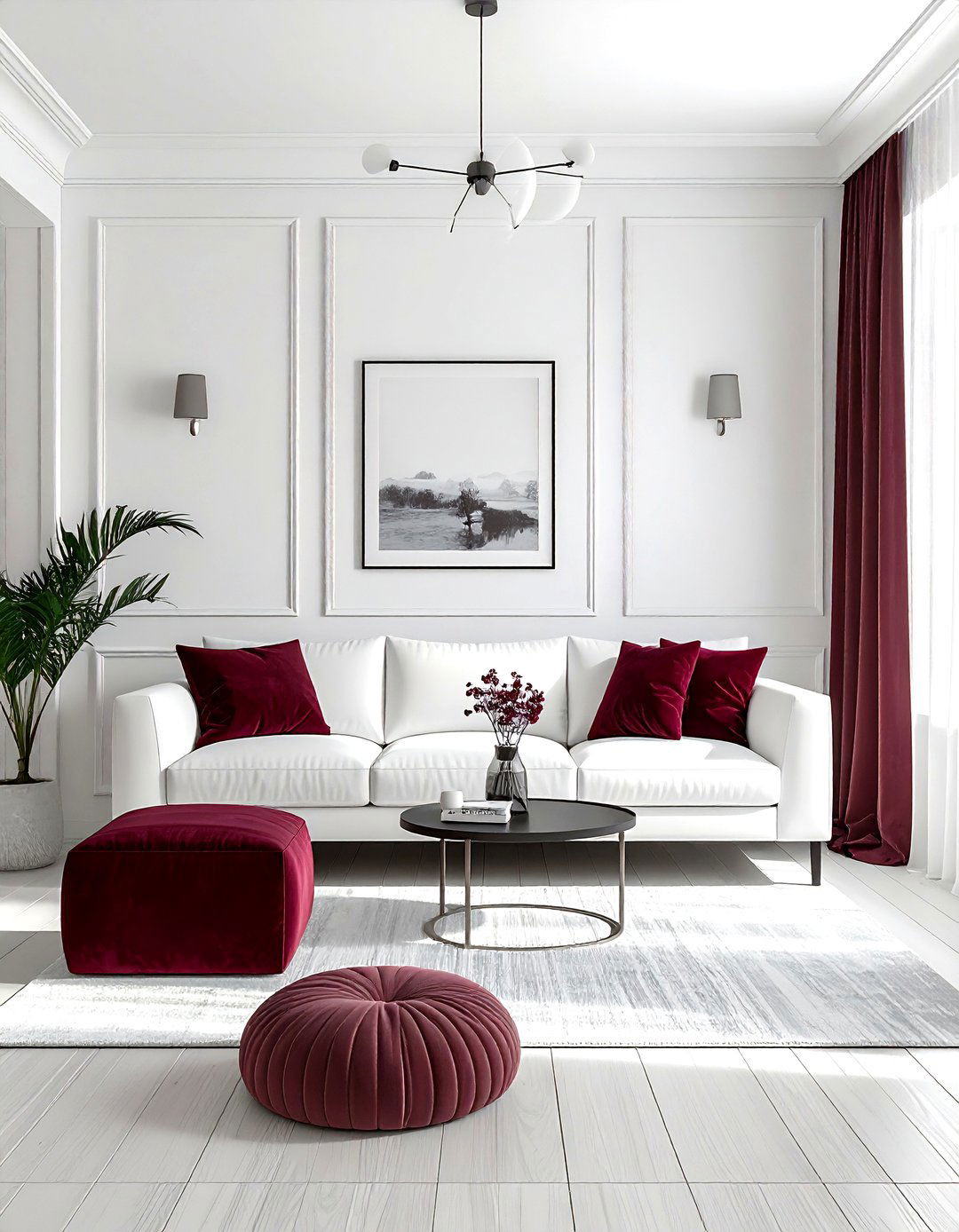 Small burgundy and white living room - 30 burgundy and white living room ideas