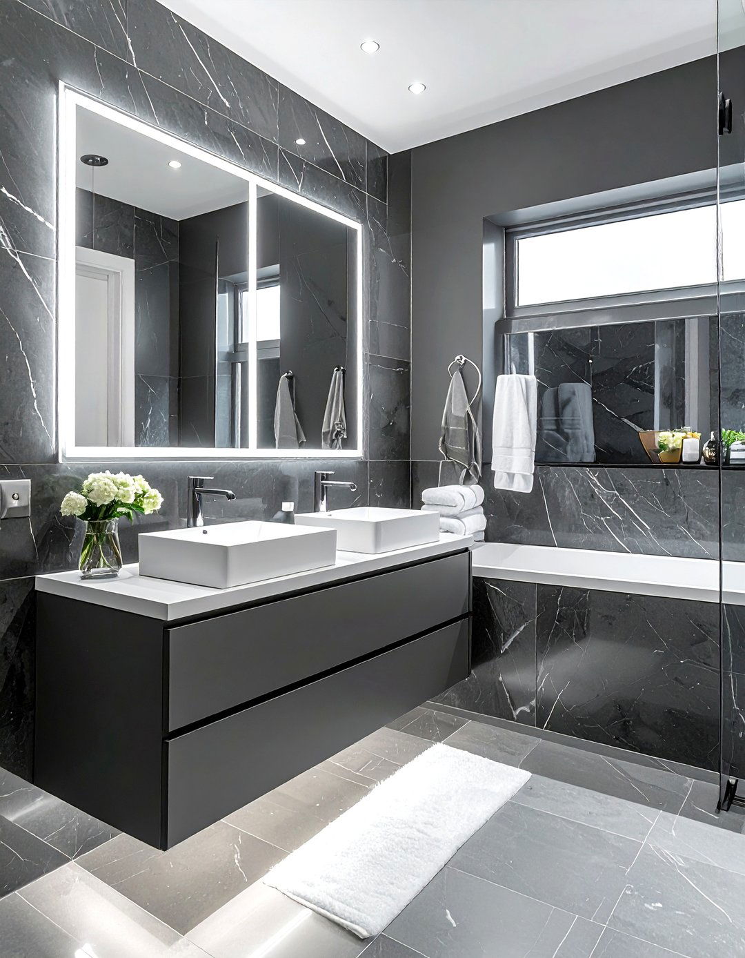 Small charcoal and white bathroom - 30 charcoal and white bathroom ideas