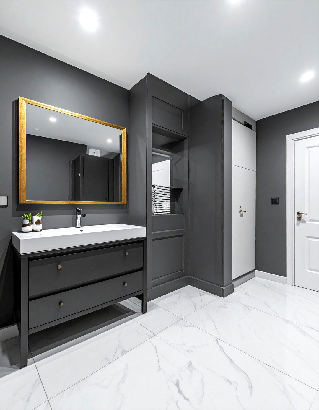 Small charcoal powder room - 30 charcoal bathroom ideas