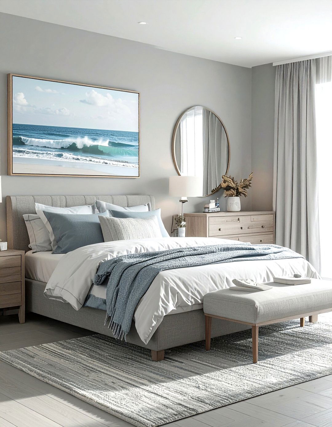 Small coastal bedroom - 30 coastal gray bedroom ideas