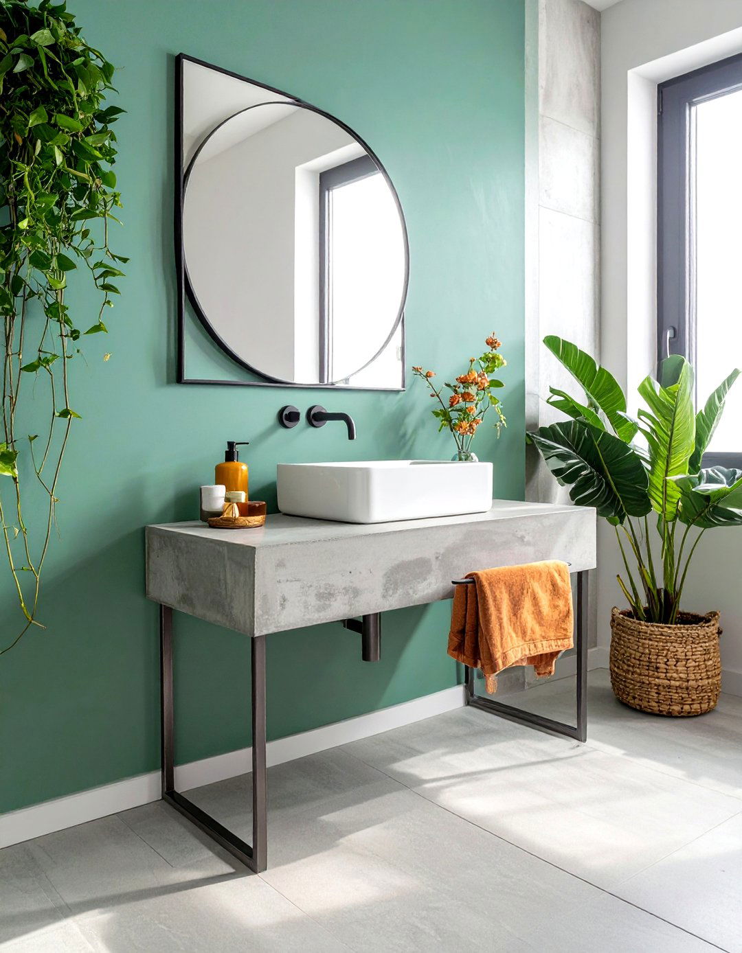 Small concrete bathroom vanity - 30 concrete countertop bathroom ideas