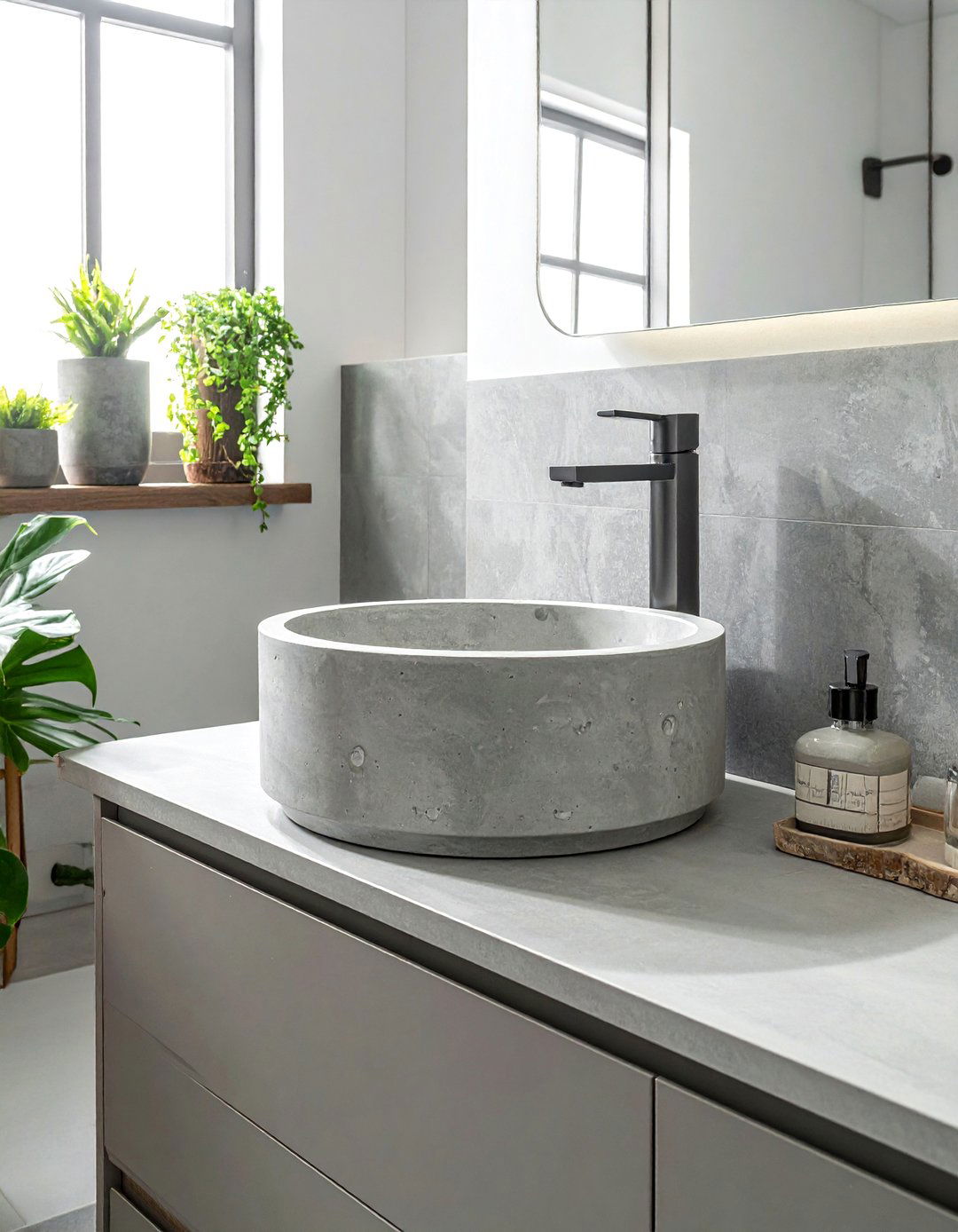 Small concrete powder room sink - 30 concrete sink ideas