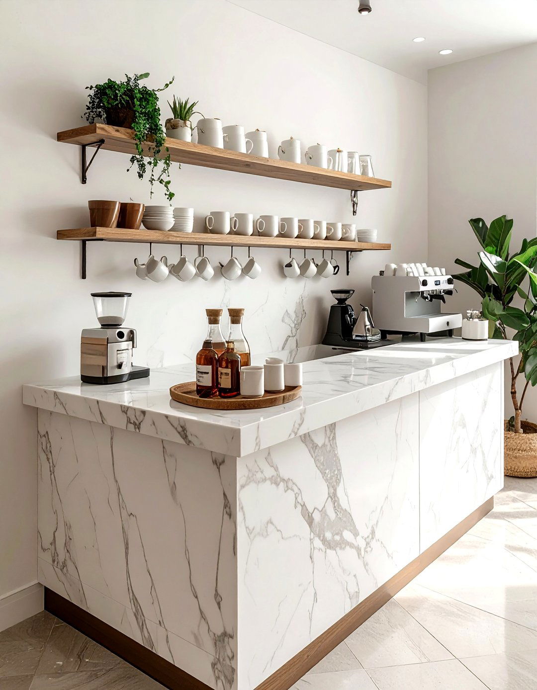 Small corner coffee bar - 30 coffee station kitchen ideas