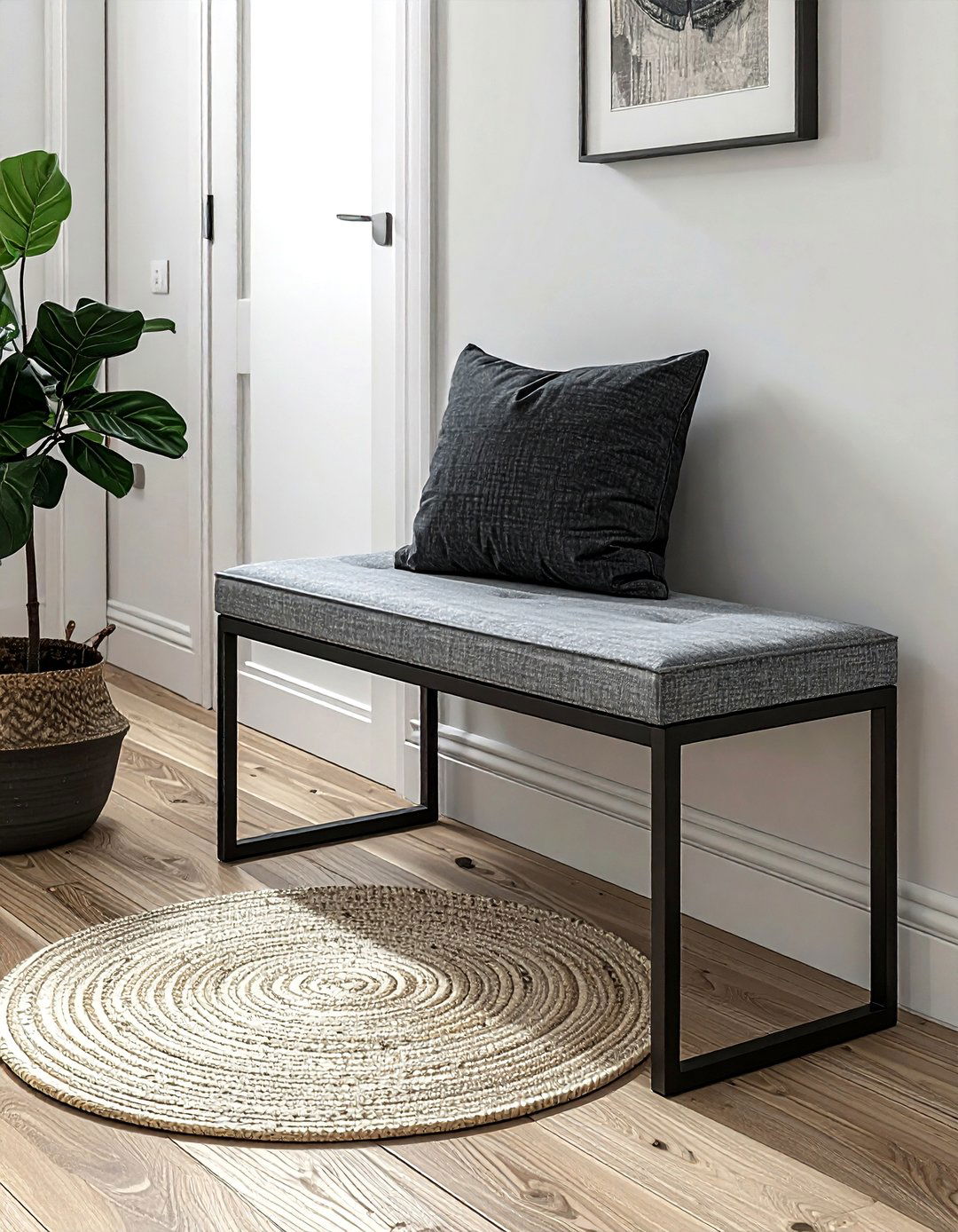 Small entryway bench - 30 hallway decor ideas