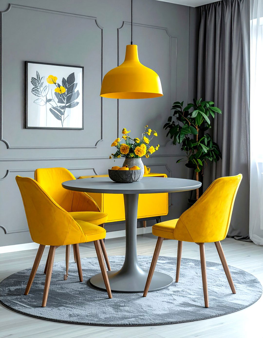 Small gray yellow dining room - 30 gray and yellow dining room ideas