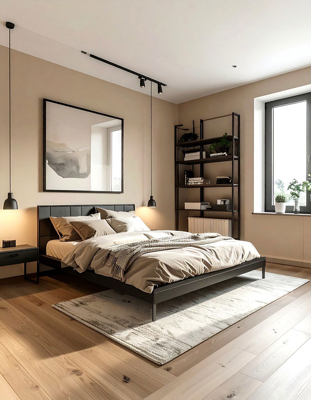 Small industrial beige bedroom - 30 industrial beige bedroom ideas