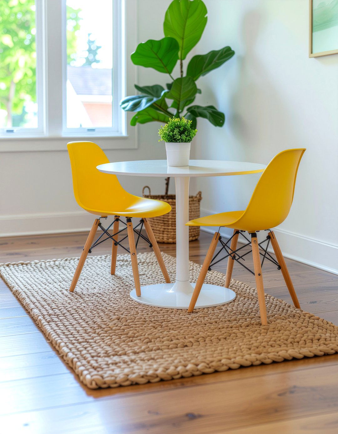 Small jute rug for breakfast nook - 30 jute rug dining room ideas