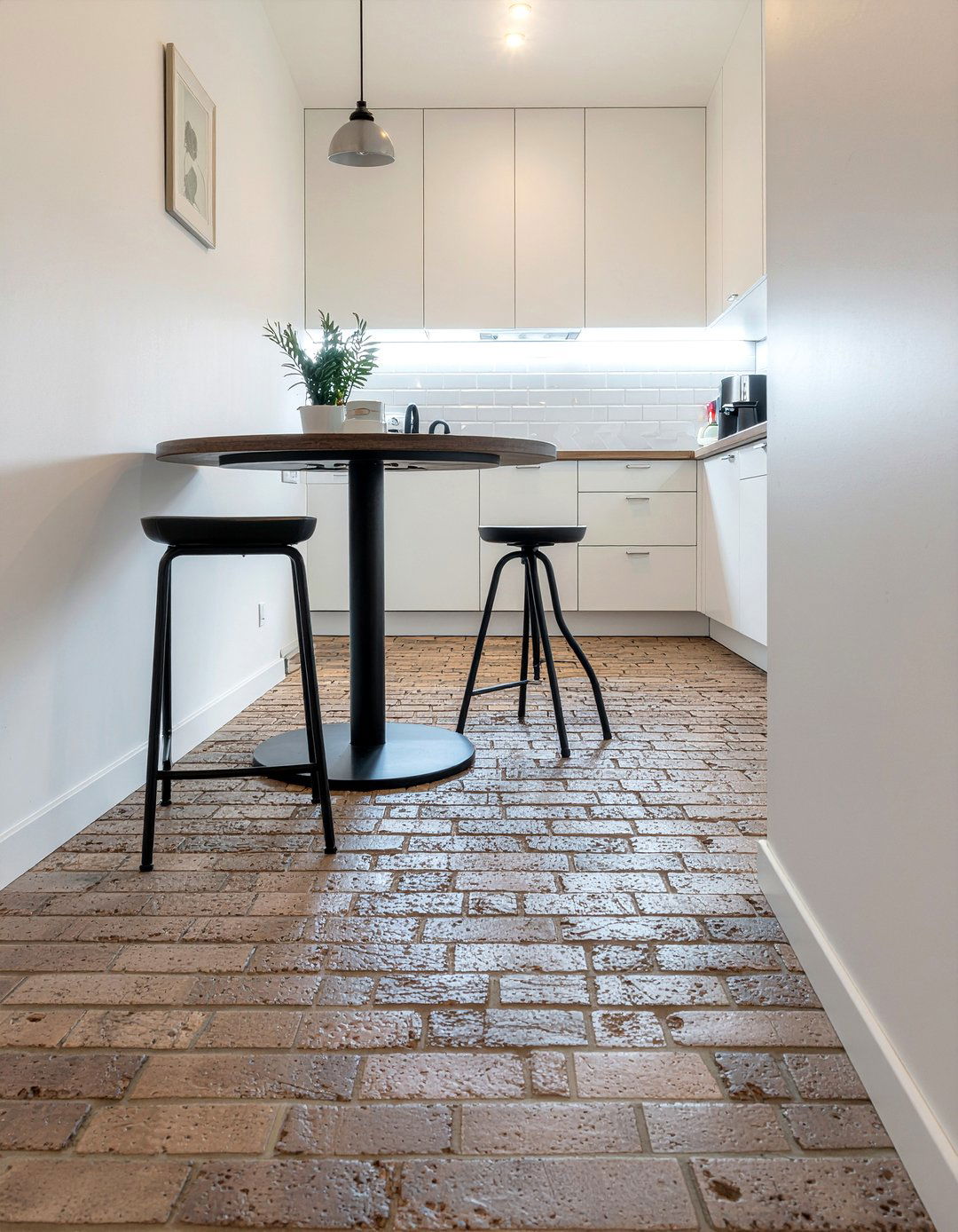 Small kitchen brick floor - 30 brick floor kitchen ideas