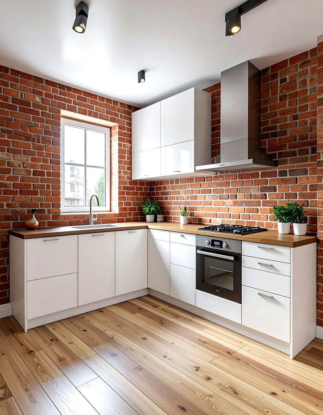 Small kitchen brick wall - 30 exposed brick kitchen ideas