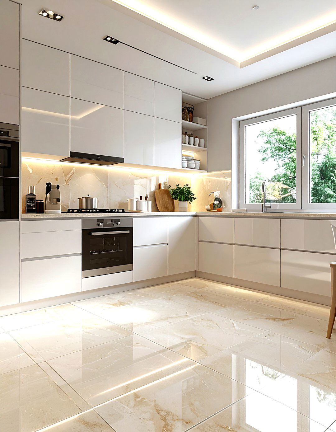 Small kitchen limestone floor - 30 limestone floor kitchen ideas