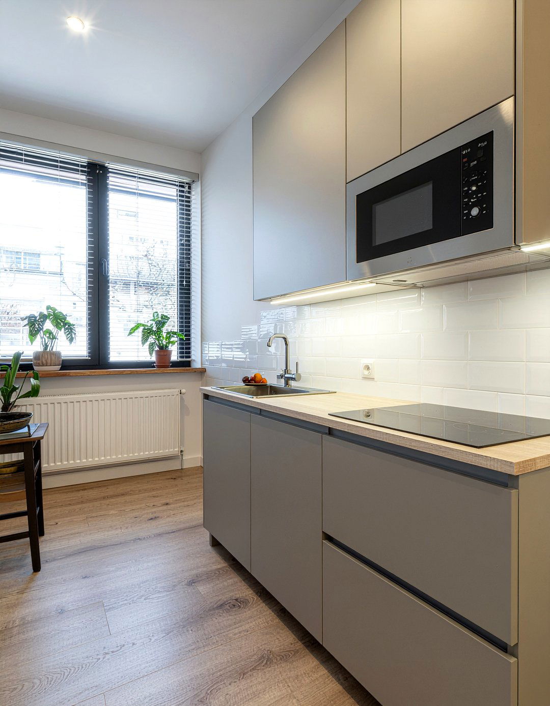 Small kitchen microwave over stove layout - 30 over-the-range microwave kitchen ideas