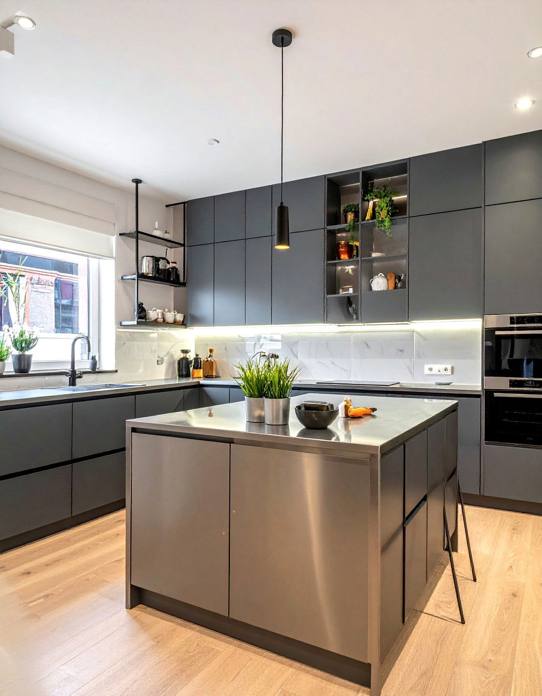 Small kitchen stainless steel - 30 stainless steel countertop kitchen ideas