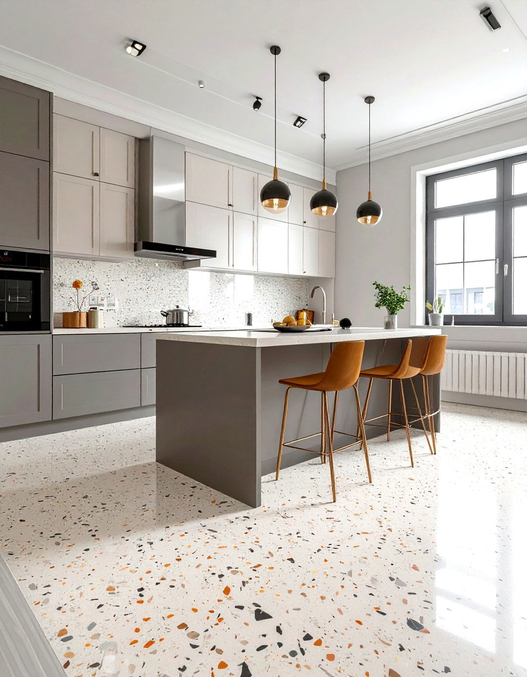Small kitchen terrazzo floor - 30 terrazzo floor kitchen ideas