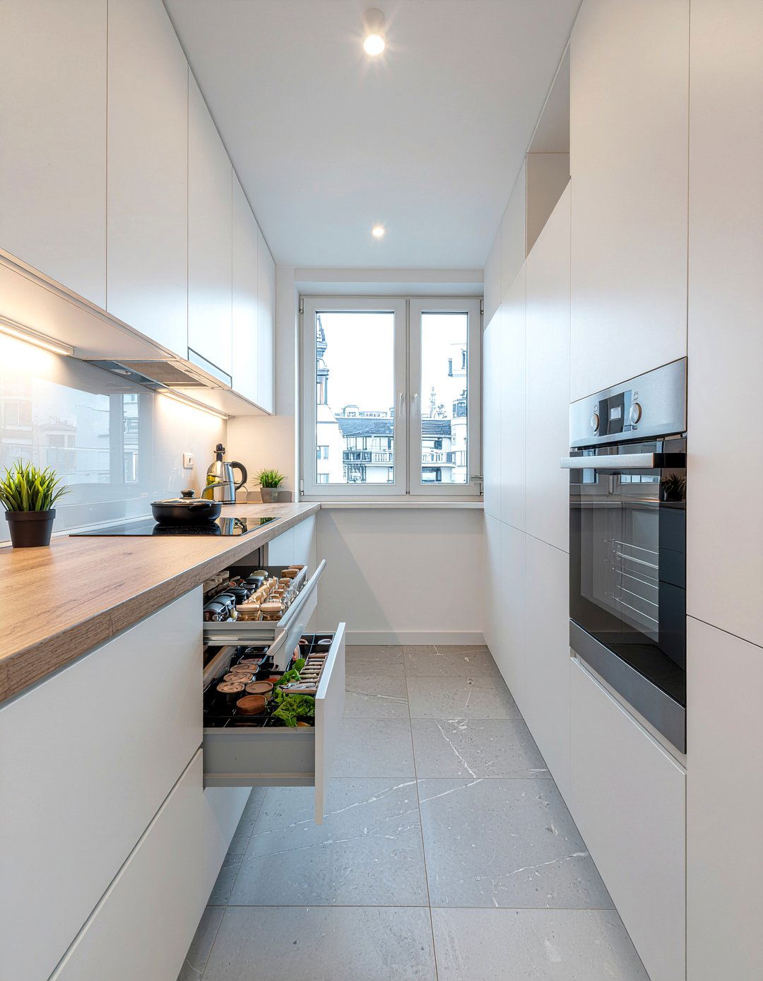 Small kitchen with clever vertical storage - 30 architect designed kitchen ideas